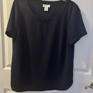 Adrienne Vittadini Navy  Short Sleeve Top